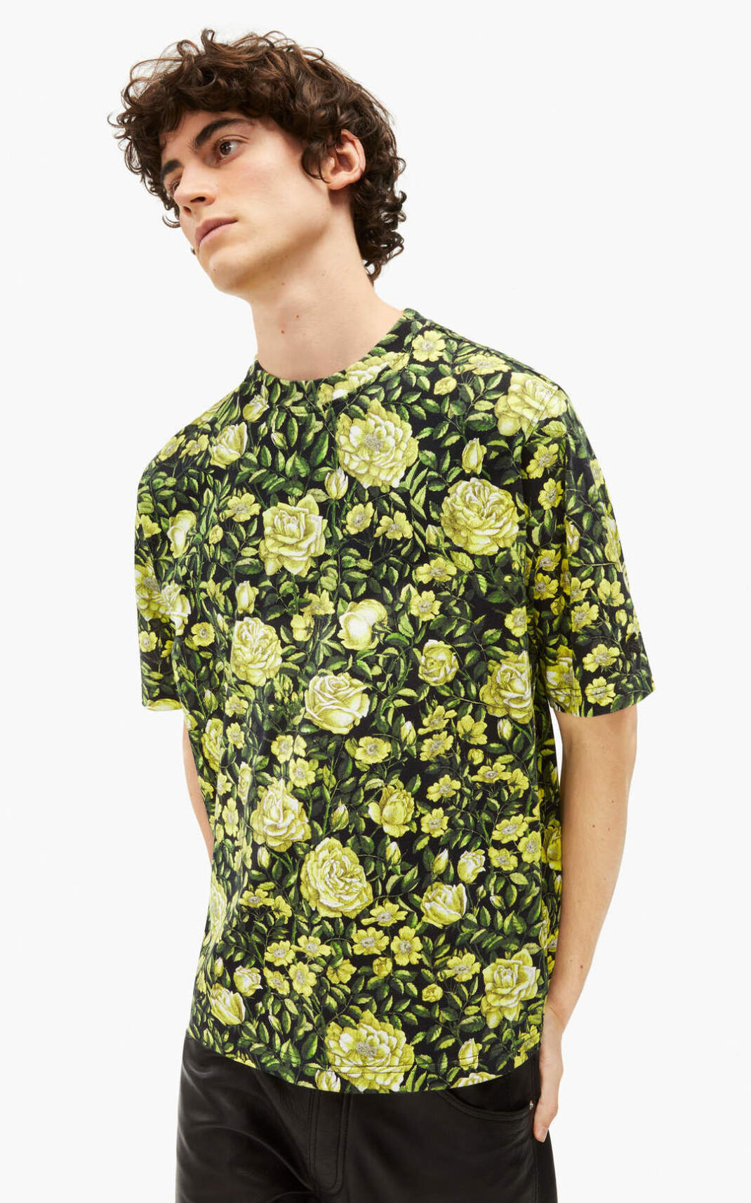 Kenzo Botanical Rose oversize T Shirt Herr | 45329-UPJZ